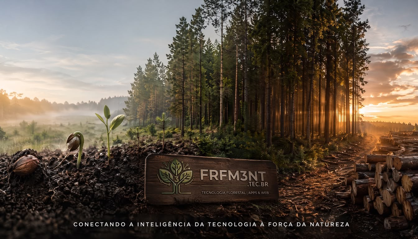 Colhedora florestal operando em plantação de eucalipto durante colheita mecanizada